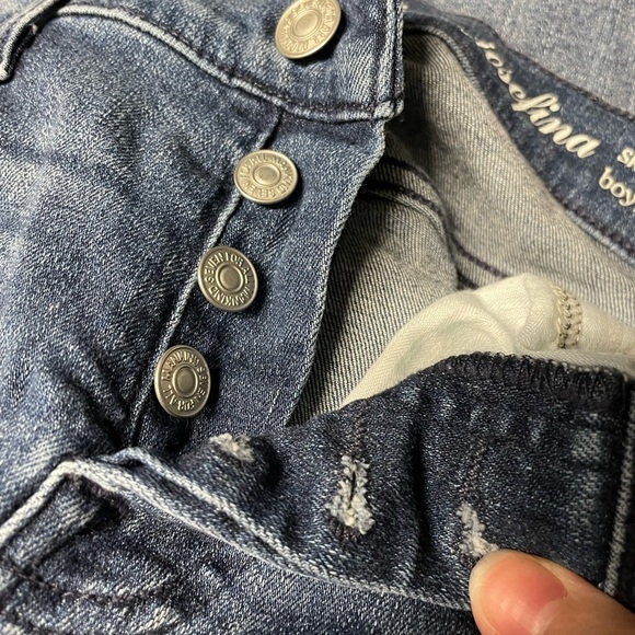 7FAM jeans josefina skinny boyfriend button fly distressed size 24 - Picture 4 of 5